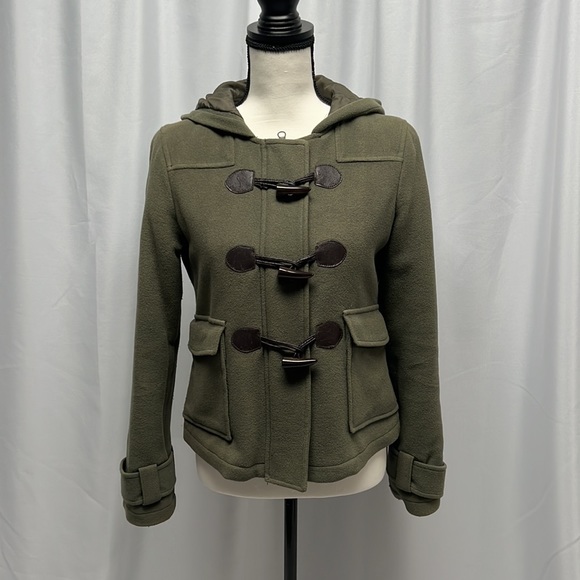 Xhilaration Jackets & Blazers - Xhilaration Military Inspired Olive Green Cropped Trench Coat - Medium